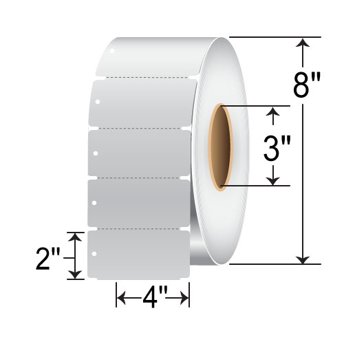 BarcodeFactory 4 x 2 Thermal Transfer Synthetic Tag BAR-4-2-2600-TAG