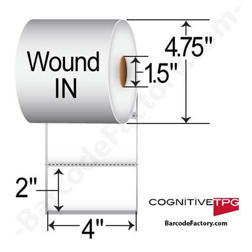 Cognitive 4 x 2 Direct Thermal Paper Label 03-02-1826