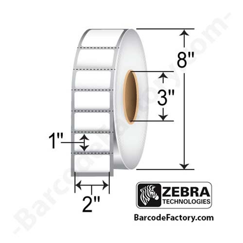 Zebra Z-Ultimate 4000T 2x1 Polyester TT Label [Ultra Aggressive, Perforated] 10011708