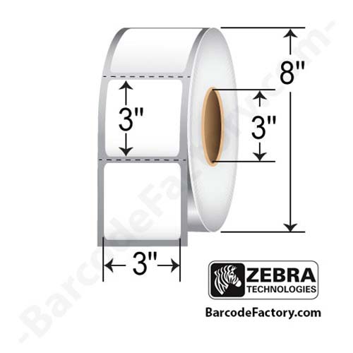 Zebra Z-Ultimate 4000T 3x3 Polyester TT Label [Ultra Aggressive, Perforated] 10011710