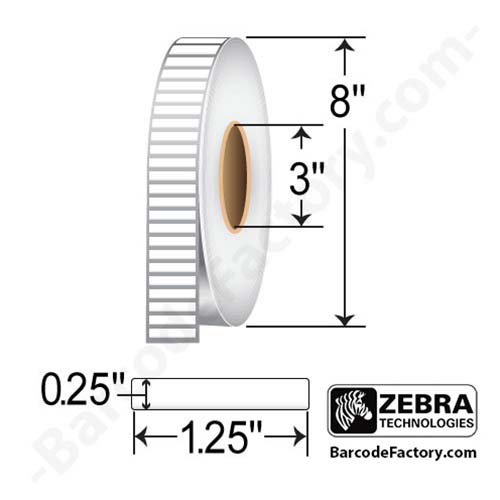 Zebra 3000T 1.25x0.25 Polyimide TT Label [Perforated] 10023306