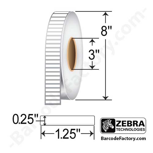 Zebra Z-Supreme 3000T 1.25x0.25 Polyimide TT Label [Perforated] 10023306