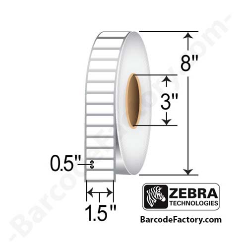 Zebra 1.5x0.5 TT Polyester Label [Non-Perforated] 10011693