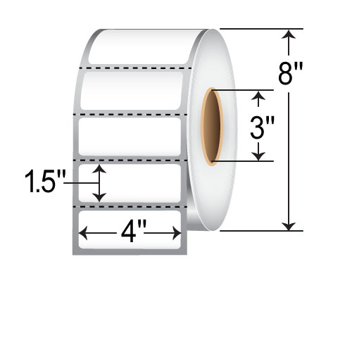 Zebra Z-Ultimate 2000T 4x1.5 Polyester TT Label [Perforated] 10018339