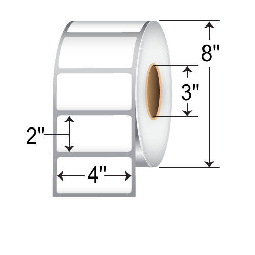 Zebra PolyPro 4000T 4x2 Polypropylene TT Label [Removable, Perforated] 10022938