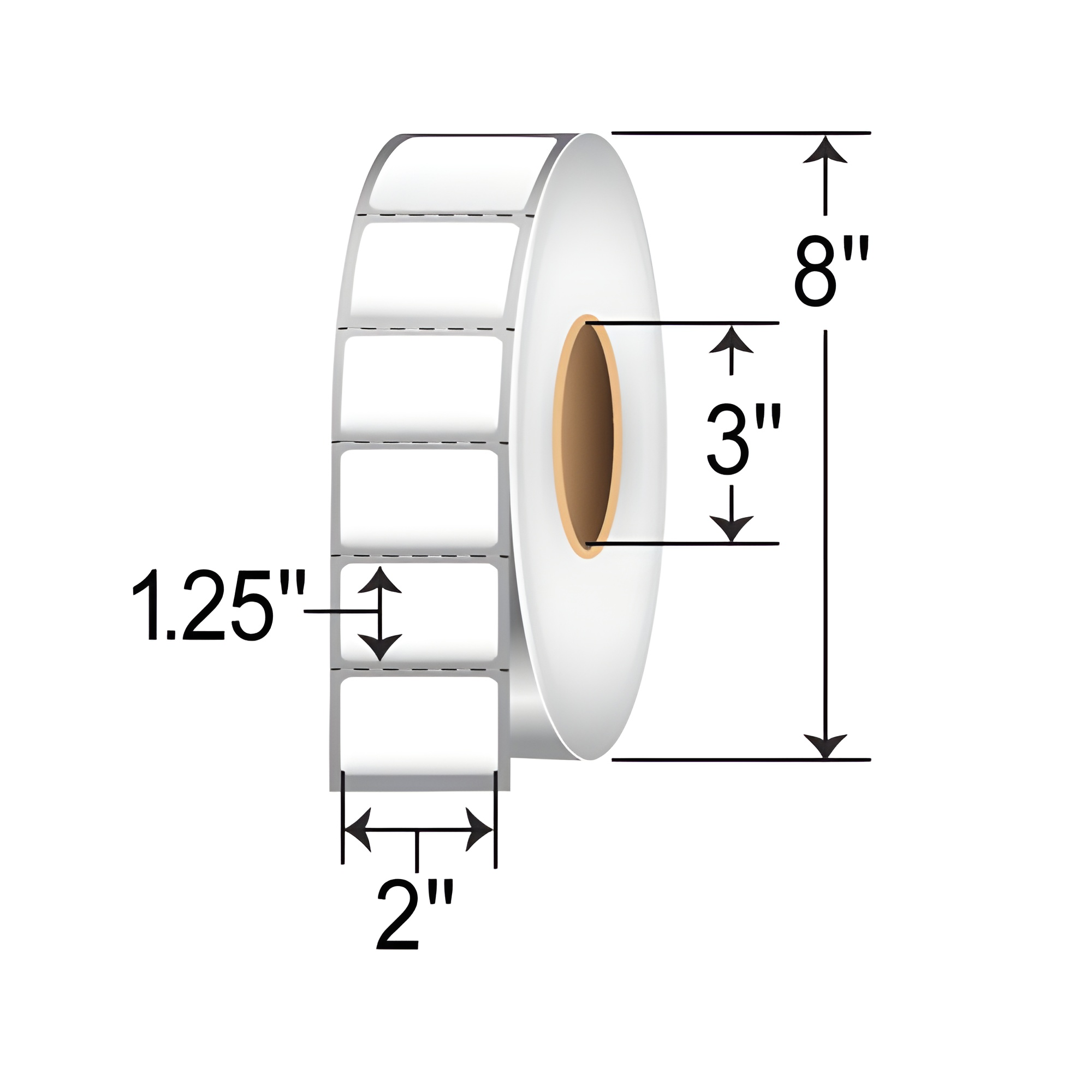 Zebra PolyPro 4000D 2x1.25 Polypropylene DT Label [Premium Top Coated, Perforated, Cerner Certified] 10026377