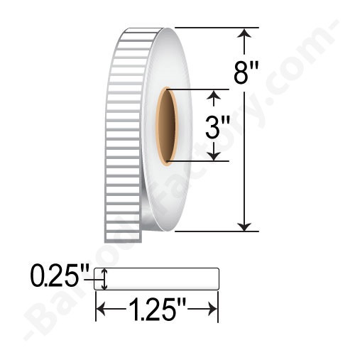 Zebra Z-Supreme 2100T 1.25x0.25 Polyimide TT Label [Perforated] ZIPZST10044164