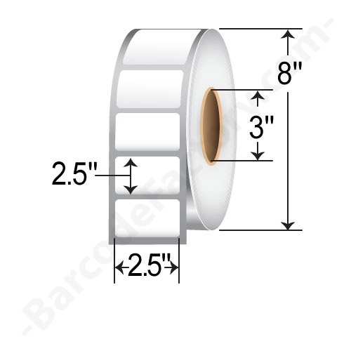 Zebra Z-Xtreme 5000T 2.5x2.5 Polyester TT Label [Perforated] 10023253