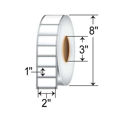 Zebra 8000T 2x1 Polyester TT Label [Tamper-Evident, Perforated] 10023259