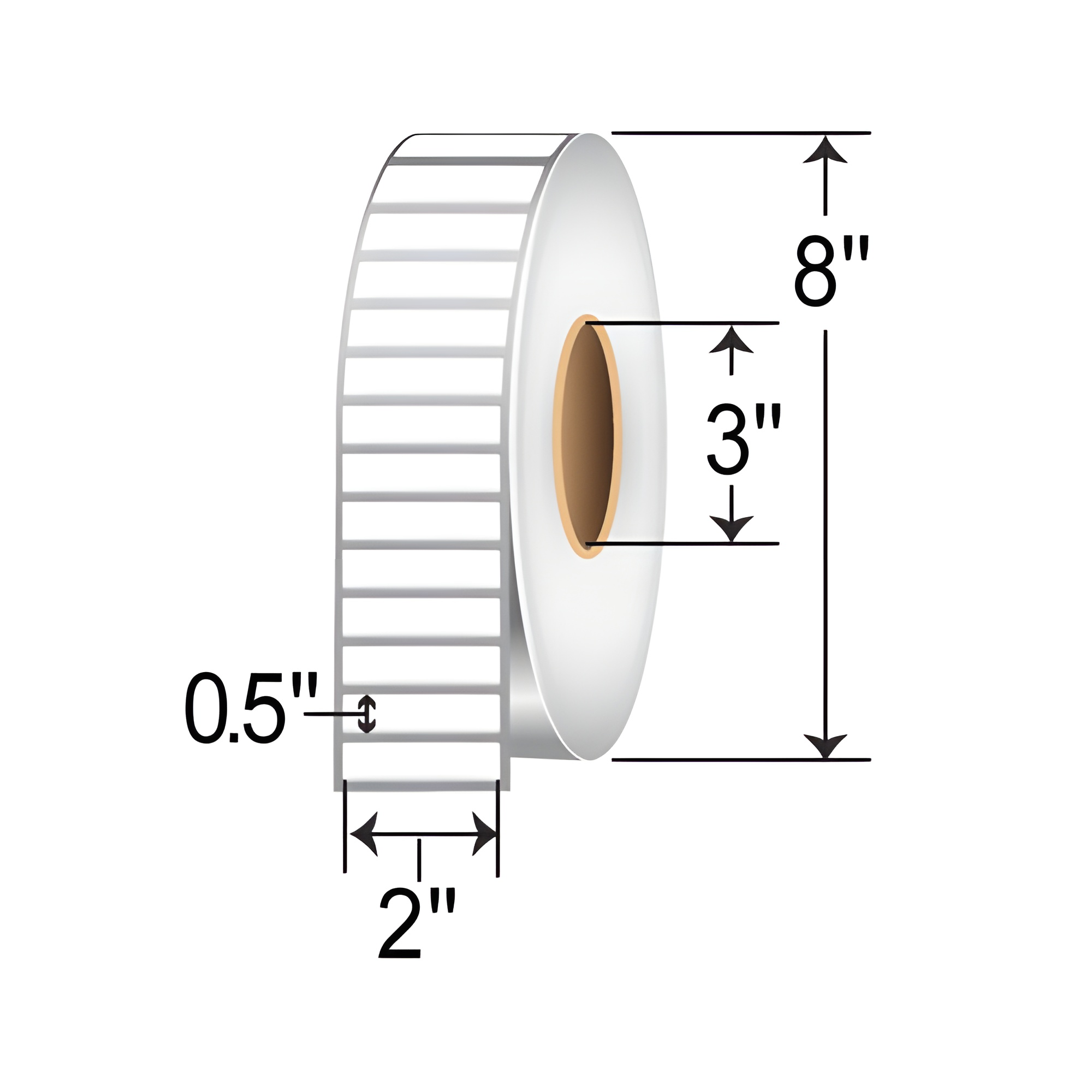 Zebra 8000T 2x0.5 Polyester TT Label [Tamper-Evident, Perforated] 10023258
