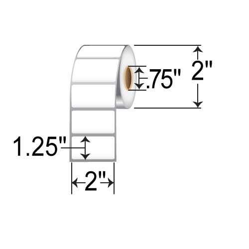 Zebra 2 x 1-1/4 Barcode Mobile Printer Labels LV-LD-R2AL5B 