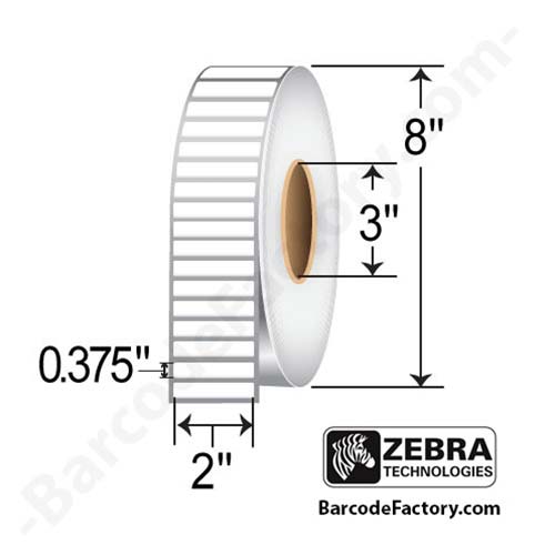 Zebra 2x0.375 TT Polyester Label [Non-Perforated] 10011695