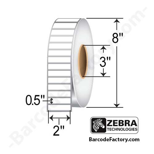 Zebra 2x0.5 TT Polyester Label [Non-Perforated] 10011696