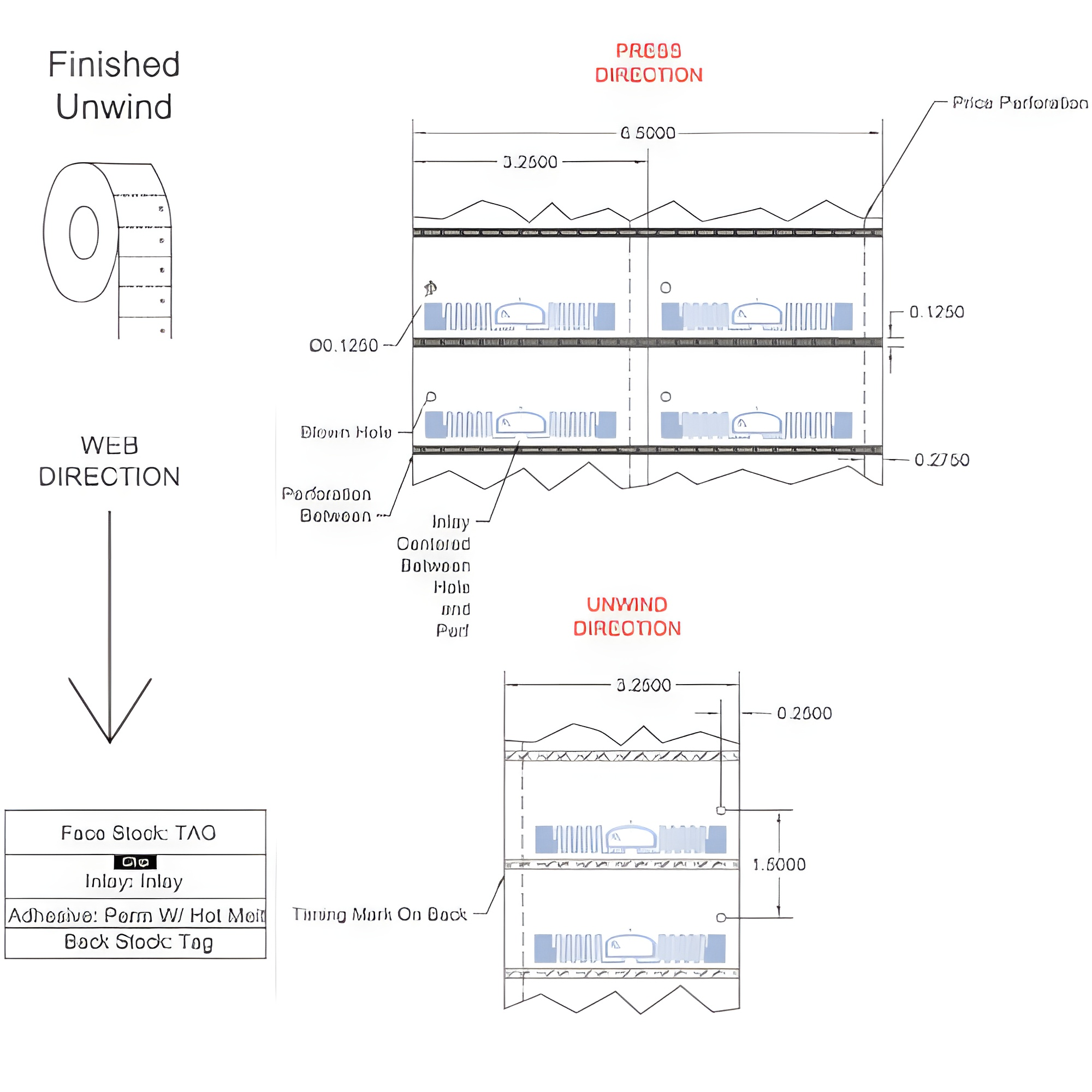 Tageos 3.25x1.5 TT RFID Hangtag 316A03X32522C3