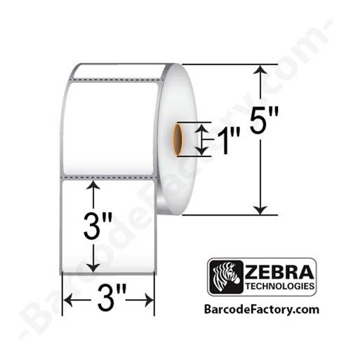 Zebra PolyPro 3000T 3x3 Polypropylene TT Label [Perforated] 18927