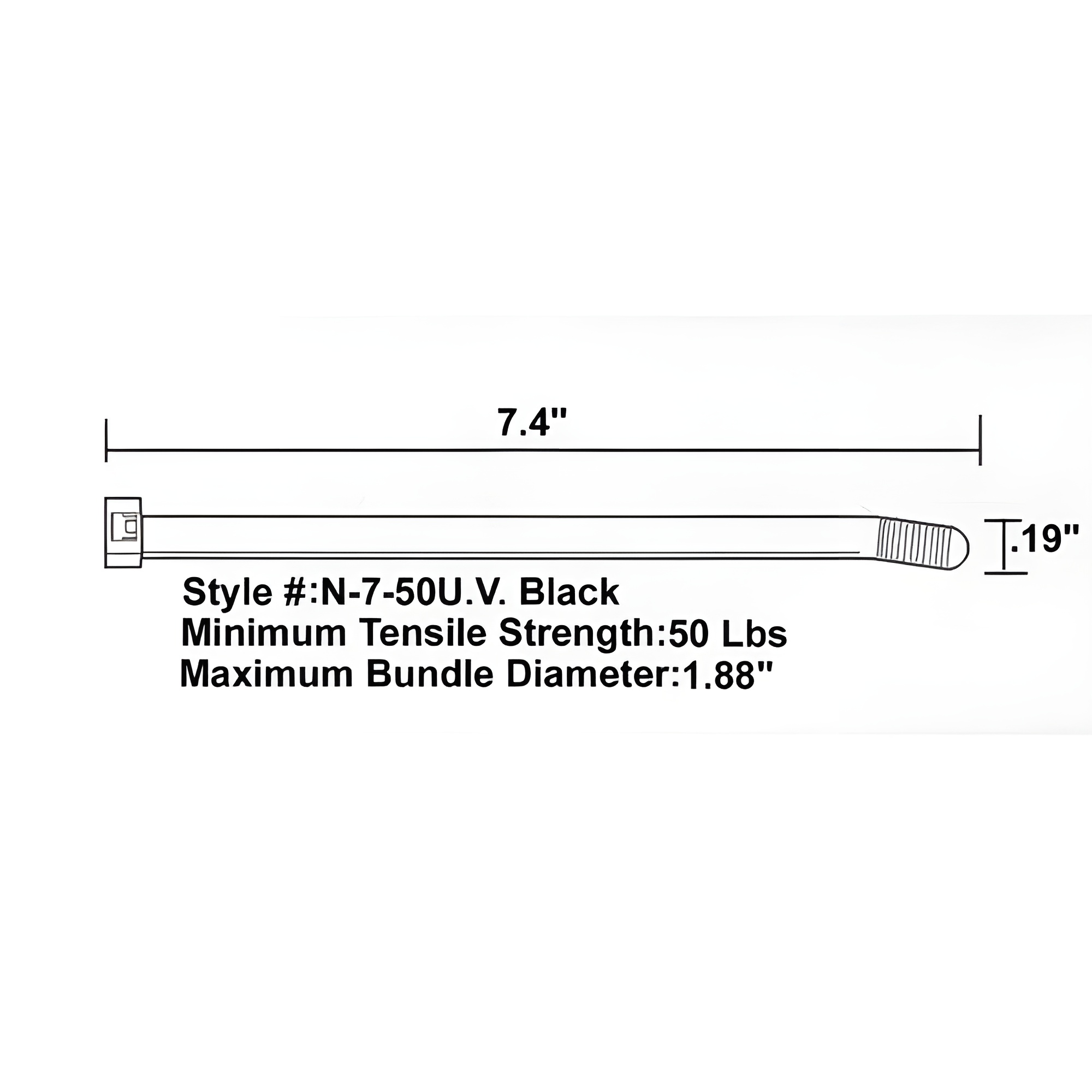 Tach-It UV Cable Ties N-7-50-UVBlack