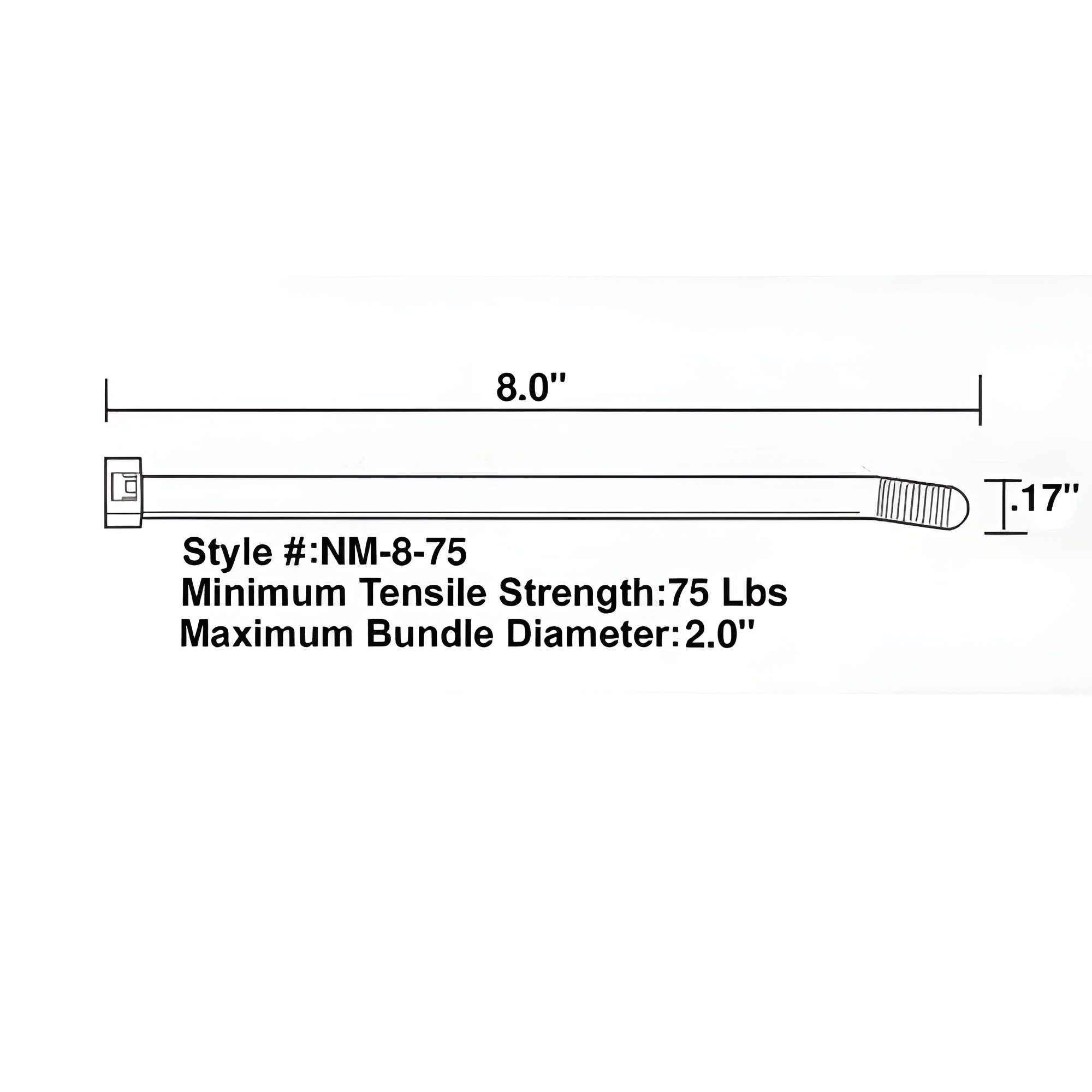 Tach-It Cable Ties NM-8-75