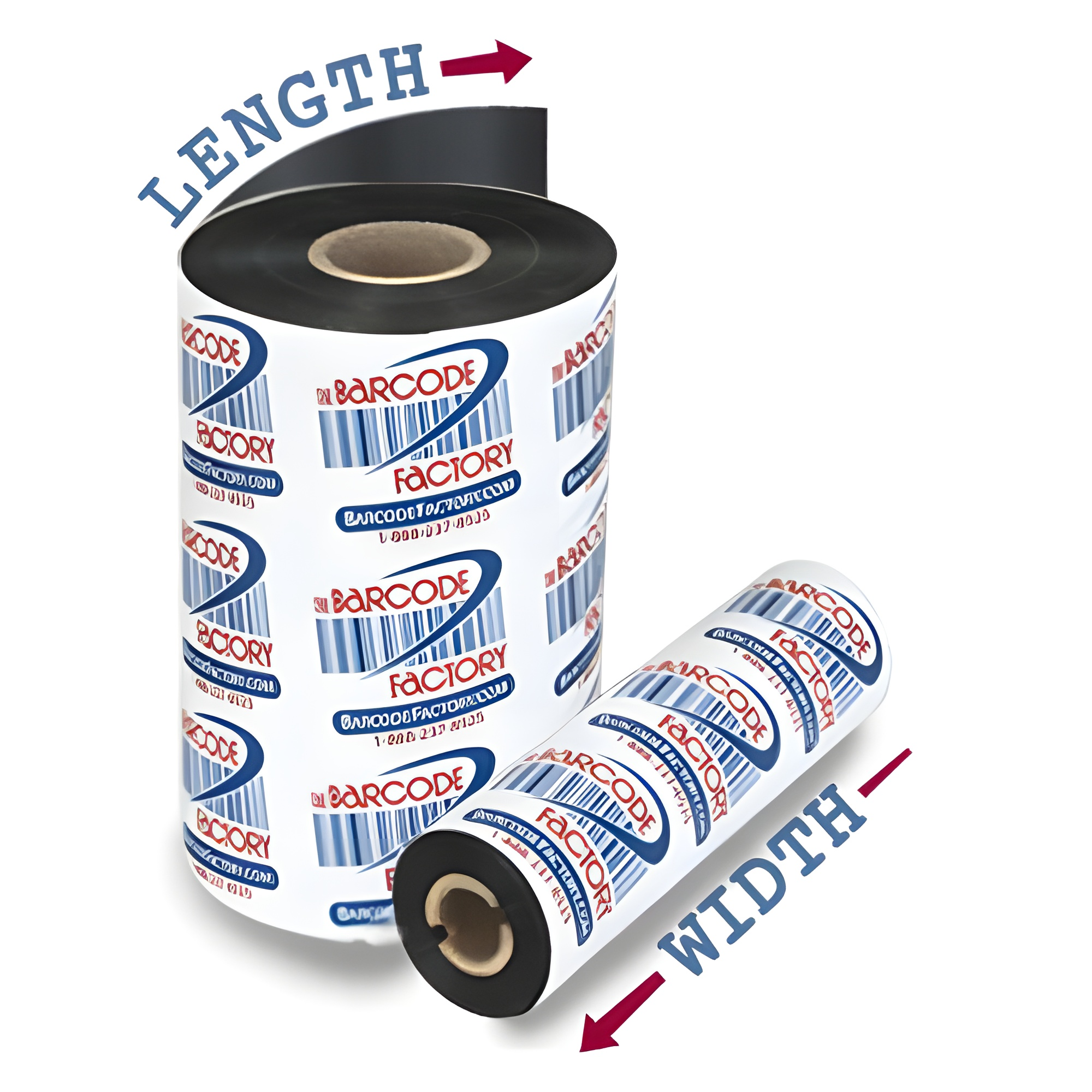 BarcodeFactory 2.36 x 984ft Black Wax/Resin Ribbon BCF60300-2-EA