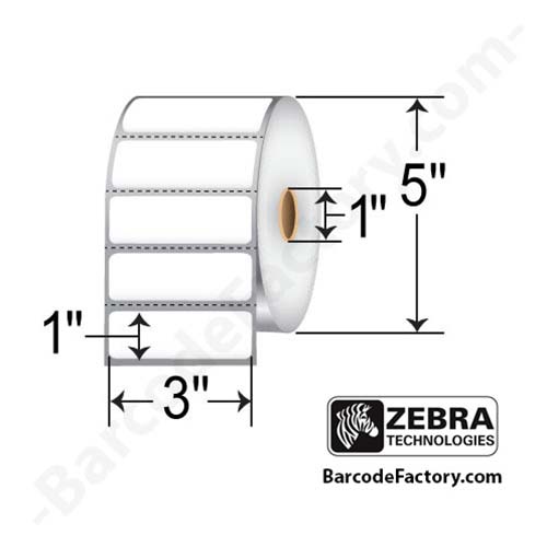 Zebra Z-Ultimate 3000T 3x1 Polyester TT Label [Perforated] 18939-EA