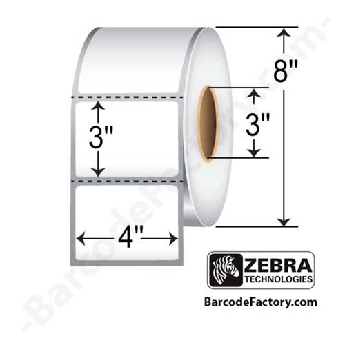 Zebra 4x3 Thermal Transfer Label [Perforated] 10000284