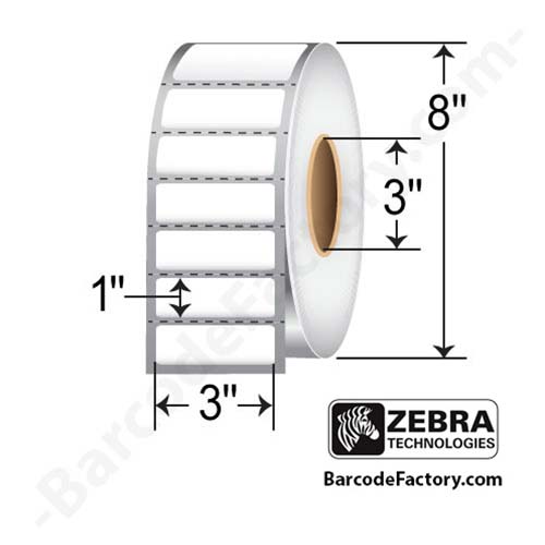 Zebra Z-Perform 2000D 3x1  DT Label [Premium Top Coated, Perforated] 10000296