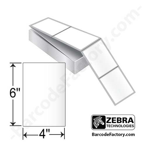 Zebra Z-Perform 2000T 4x6  TT Label [Fanfold, Perforated] 10000299