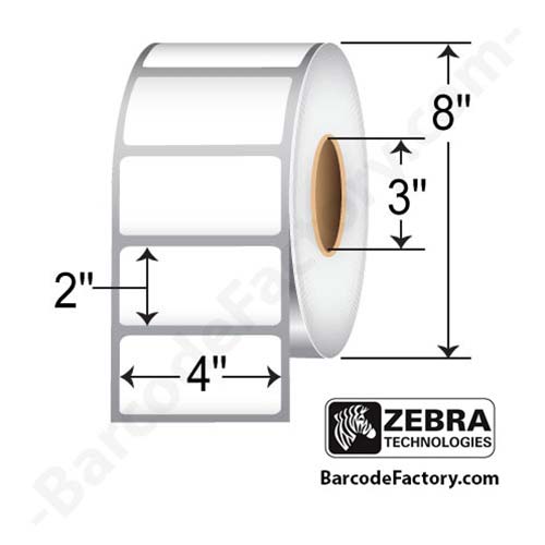 Zebra Z-Ultimate 2000T 4x2 Polyester TT Label [Perforated] 10002634