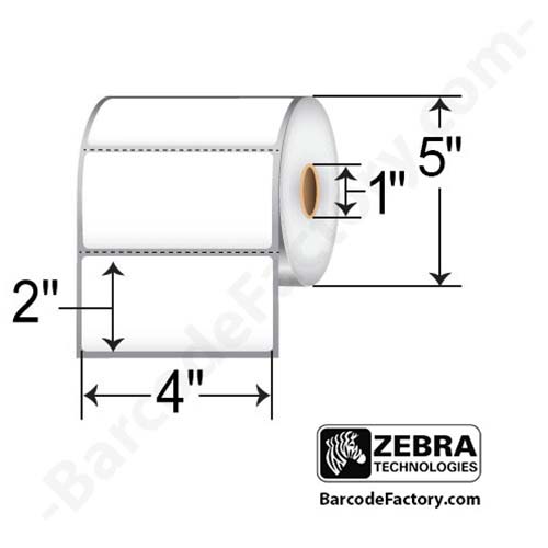 Zebra 4x2 Thermal Transfer Label [Perforated] 10005851