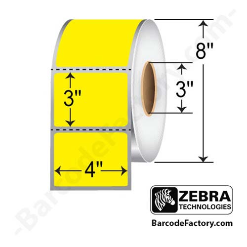 Zebra Z-Perform 2000T 4x3  TT Label [Perforated, Yellow] 10006209-1