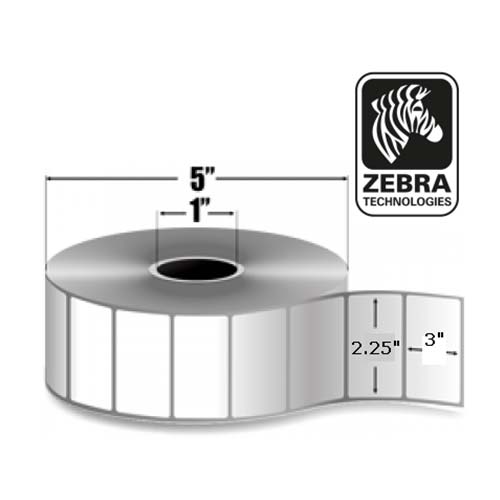 Zebra Z-Select 4000T 2.25x3  TT Label [Perforated] 10009526