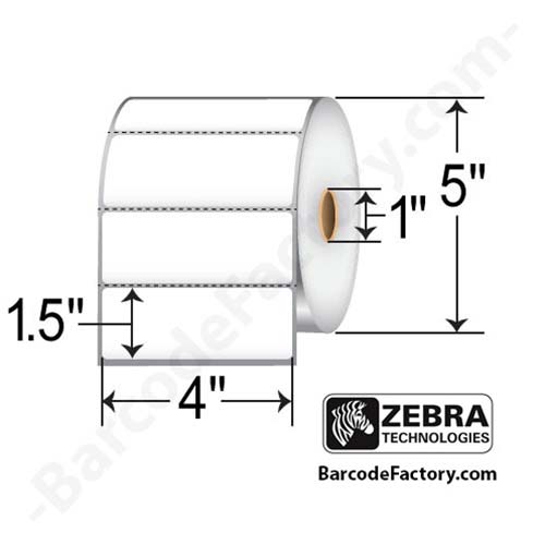 Zebra Z-Select 4000D 4x1.5  DT Label [Premium Top Coated, Perforated] 10010046-EA