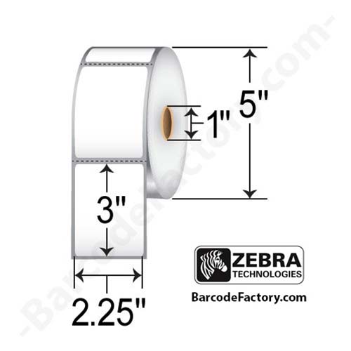 Zebra Z-Select 4000D 2.25x3  DT Label [Premium Top Coated, Perforated] 10010042