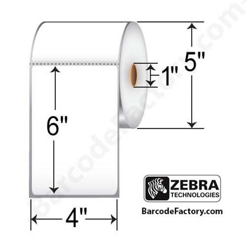 Zebra 8000D 4x6  DT Label [Premium Top Coated, Perforated] 10010060