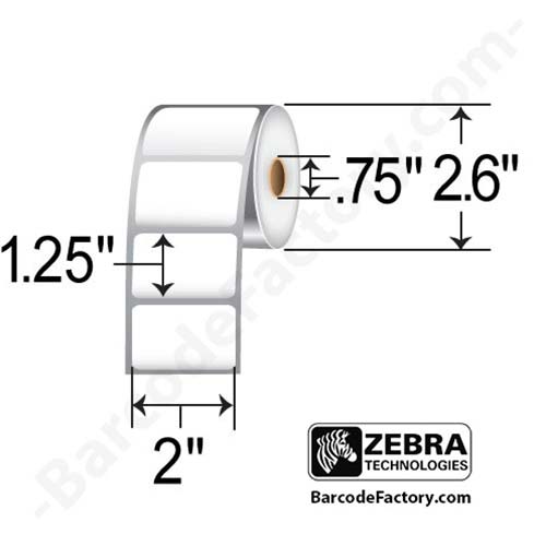 Zebra Z-Ultimate 4000T 2x1.25  TT Label [for Mobile, Black Mark Sensing] 10010073