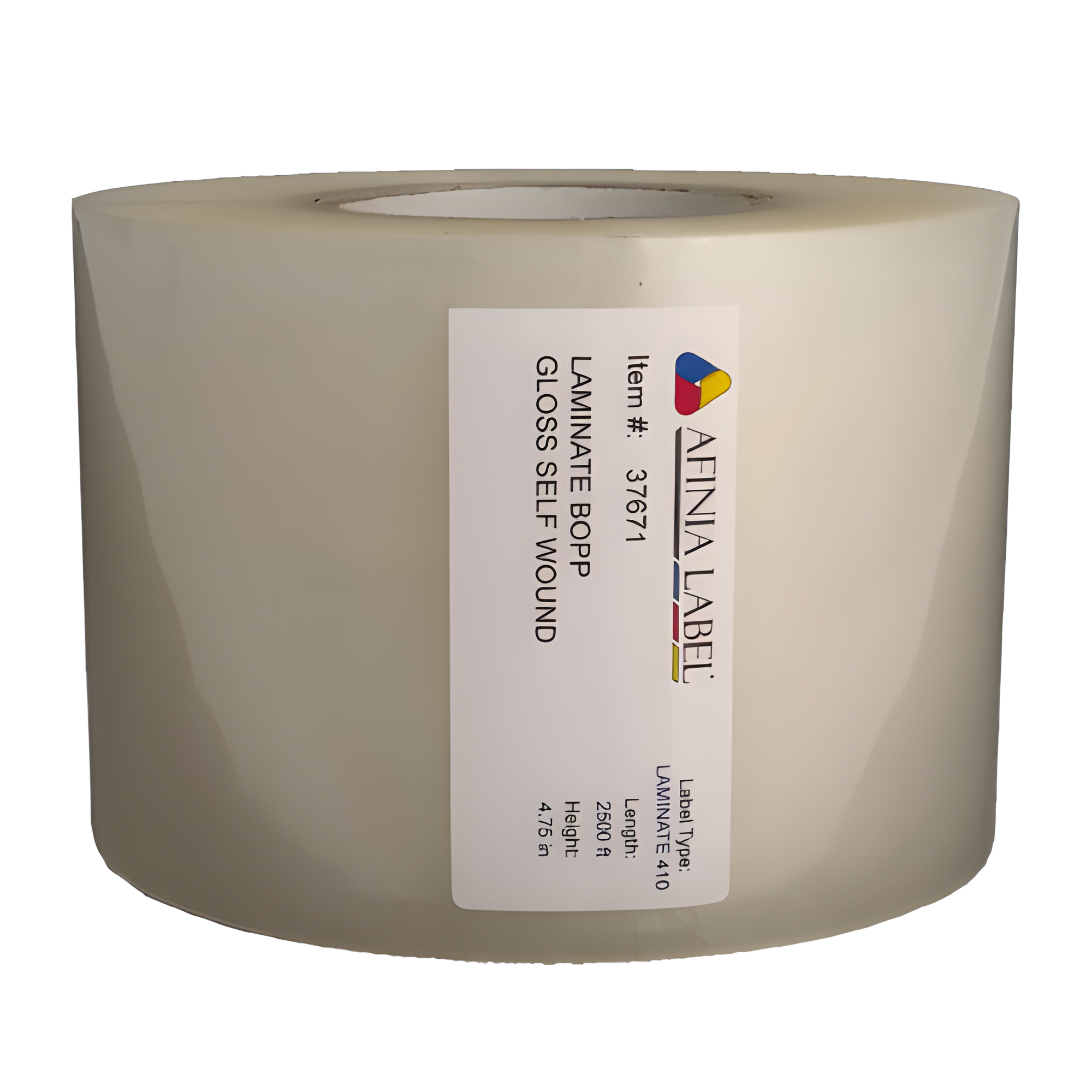 Afinia Label 4.75x2500' Gloss BOPP Laminate Labels [Non-Perforated, Wound-In] 37671