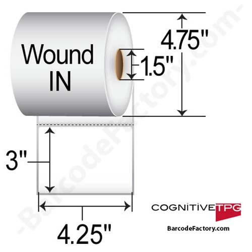 Cognitive 4.25 x 3 Thermal Transfer Paper Label 03-02-1659