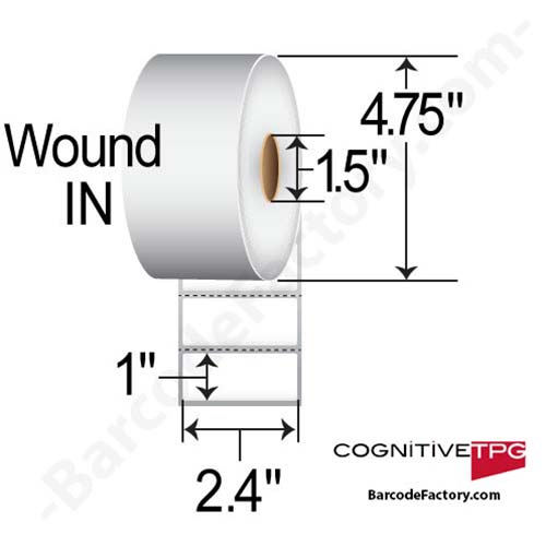 CognitiveTPG Cognitive  2.4x1 Polypropylene TT Label [Perforated] 03-02-1733-B