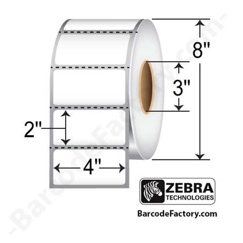 Zebra Z-Ultimate 3000T 4x2 Polyester TT Label [Perforated] 18951