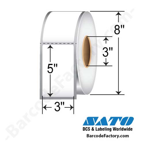 SATO 3x5  TT Label [Perforated, Wound-In] 53S001009