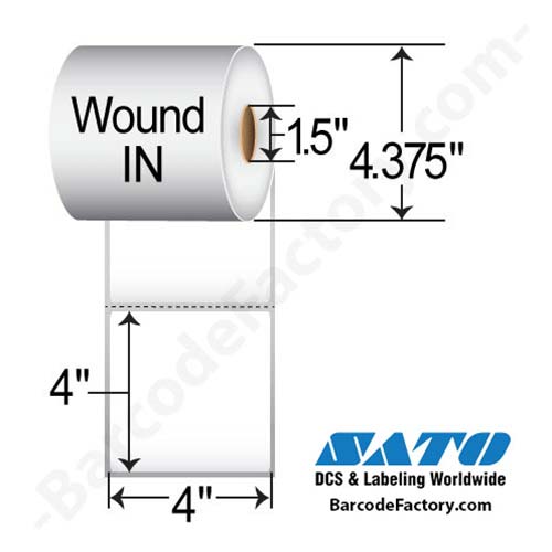 SATO 4x4  TT Label [Perforated, Wound-In] 54SX01014