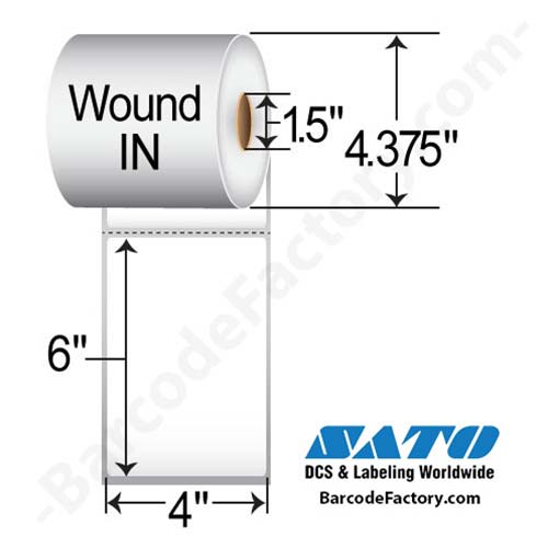 SATO 4x6  TT Label [Perforated, Wound-In] 54SX01016