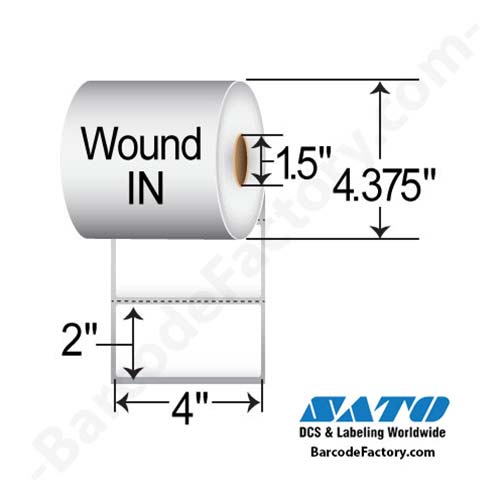 SATO 4 x 2 Direct Thermal Paper Label 54SX02012