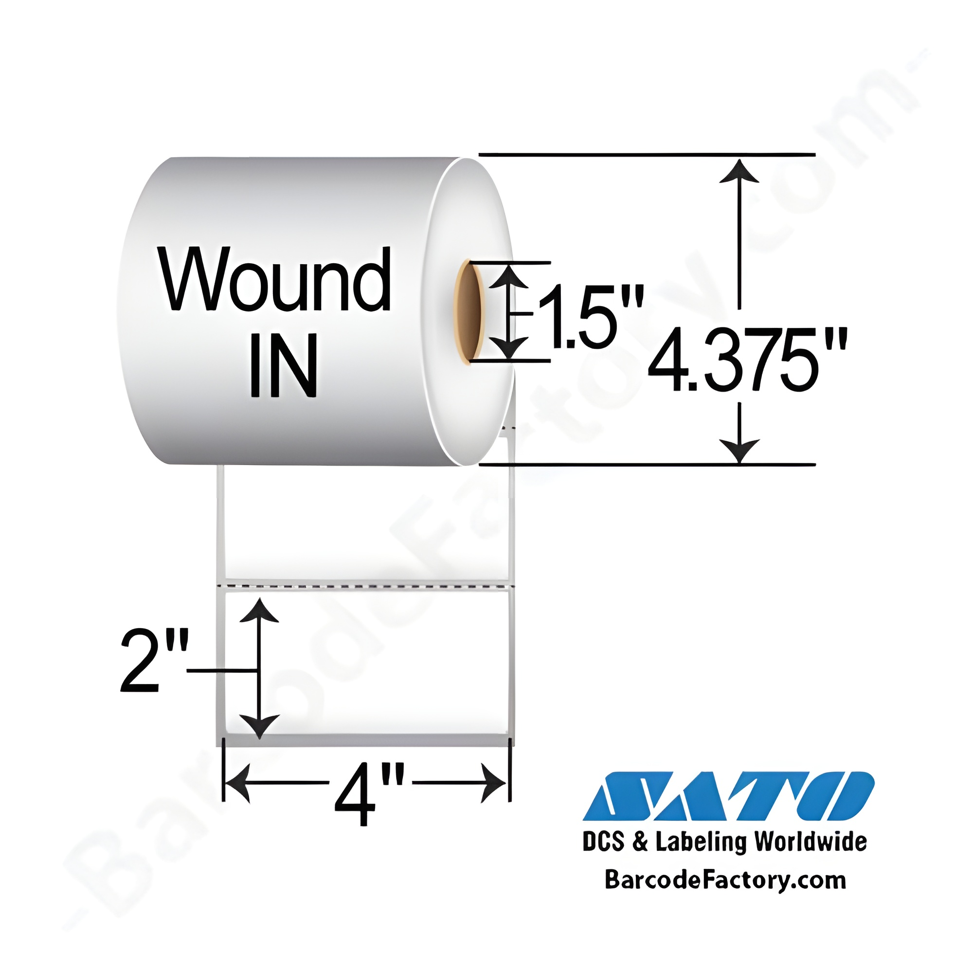 SATO 4x2  DT Label [Perforated, Wound-In] 54SX02012