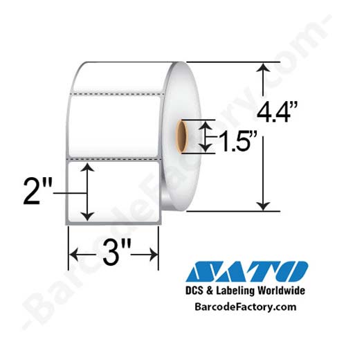 SATO 3x2  DT Label [Perforated] 55S002006