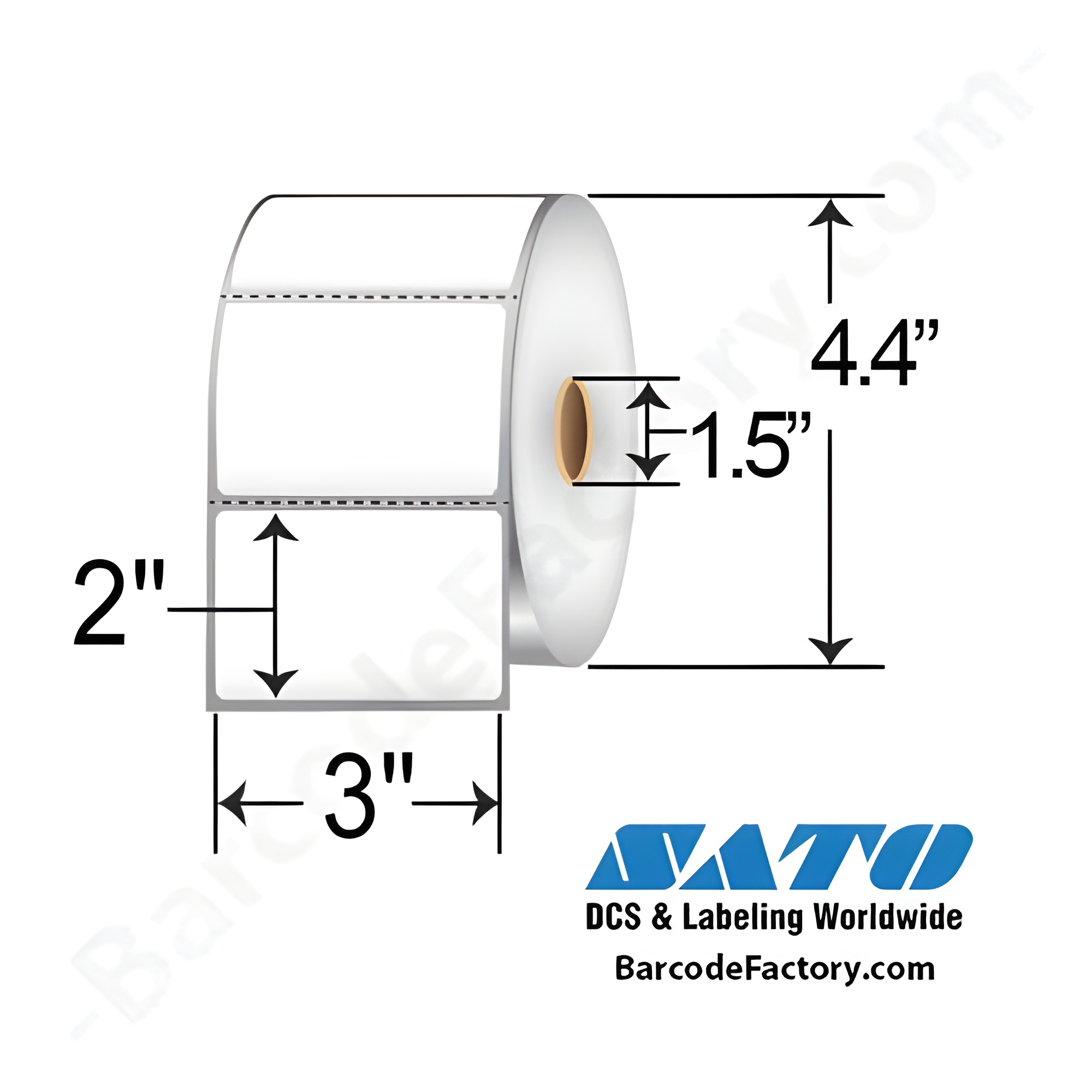 SATO 3x2  DT Label [Perforated] SR15LD-20119