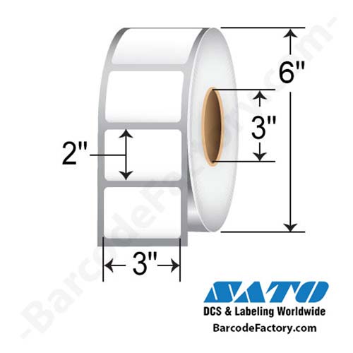 SATO 3x2  DT Label [Perforated, Wound-In] 56S002006