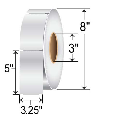 Zebra Z-Perform 1000T 3.25x5 TT Tag [Perforated, Notched] 65156