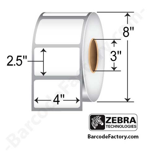 72374 Zebra 4x2.5 Thermal Transfer Label Low Prices!