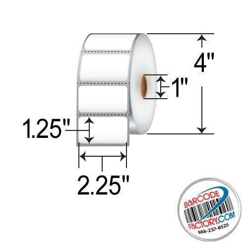 Barcodefactory 2.25x1.25  DT Label [Removable, Perforated] RDE-225-125-1135-1