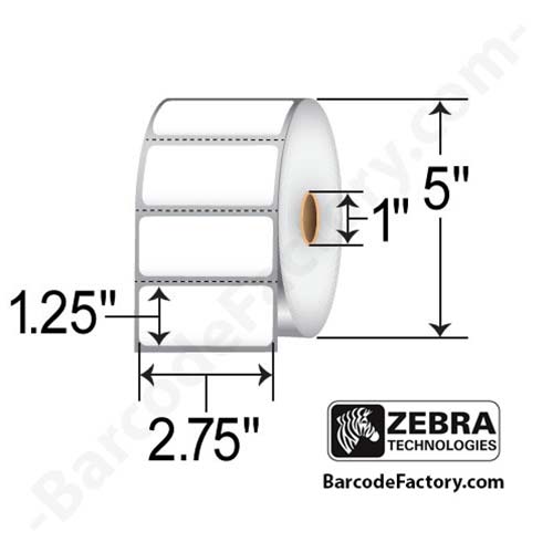 Zebra Z-Select 4000T 2.75x1.25  TT Label [Perforated] 83260